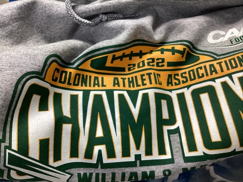 New Blue 84 Sweatshirt Size XL William & Mary CAA 2022 Football Long Sleeve Gray - Picture 4 of 15