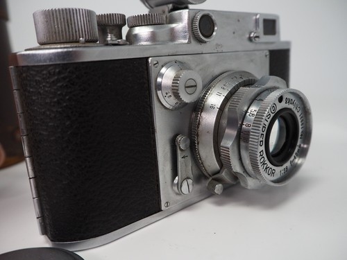 Minolta 35 Model II 35mm Rangefinder Camera Bundle w/ 2 Lenses Telefinder #6957 - Picture 6 of 16