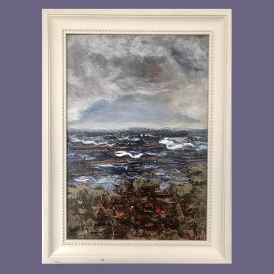 Felsenküste HJMarsh Seascape Gemälde 30x21cm Impressionist