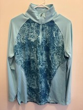 Champion Women's Duo Dry Blue Quarter Zip Pullover Medium Athletic Active