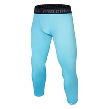 Capri Pants Solid Tight Gym Leggings Base Layer Compression Pants Quick Drying ✲