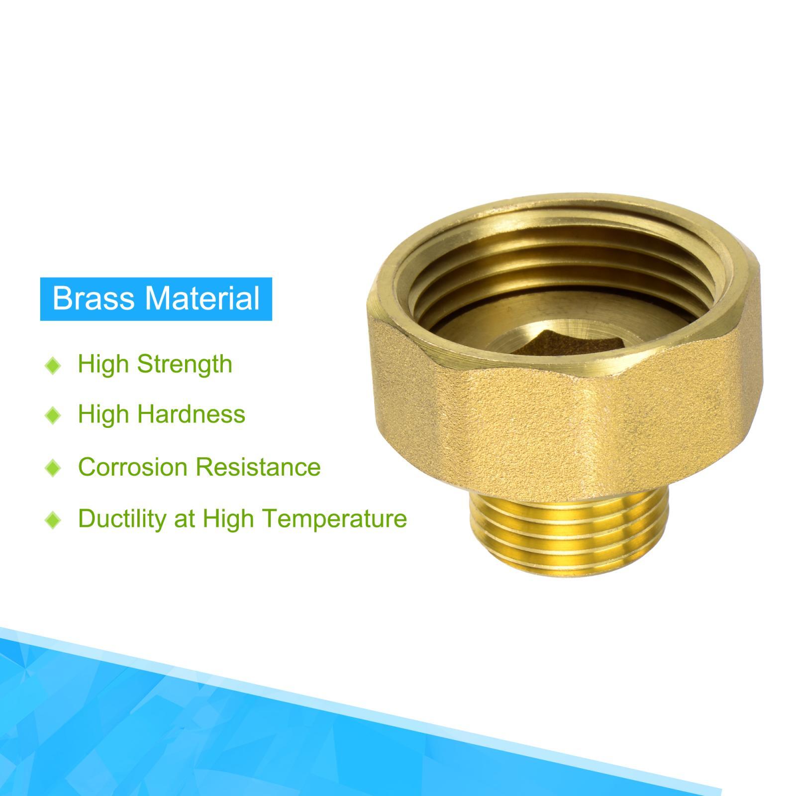 Brass Pipe Fitting Hex Coupling G1 Female x G1/2 Male Thread 31mm