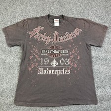 Harley Davidson Adult Large T-Shirt Motorcycle Burlington NC 2014 Made In USA