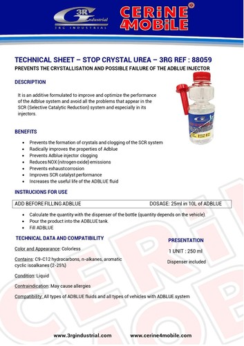 3 x Stop Crystal Additive Cleaner Treatment AdBlue Tank 250ml 88059 3RG New - Picture 11 of 11
