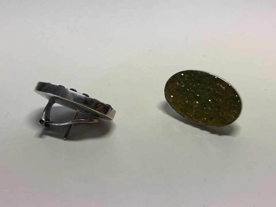 Usato - Orecchini In Argento 925 Con Amatista E Peridoto - SILVER EARRINGS - Immagine 3 di 4