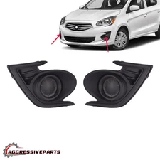 Front Fog Lamp Bezel Set 2Pcs For Mitsubishi Mirage G4 ES 2017-2020 LH RH