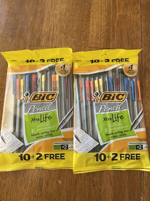 2 New Packs BIC Mechanical Pencils, Extra Life 10+2 NEW/SEALED