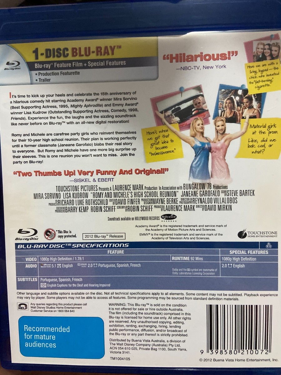 Romy and Michele's High School Reunion (Blu-ray, 1997) for sale