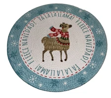 Kay Dee Designs Fa La La Llama Fleece Navidad! Braided Round Placemat New