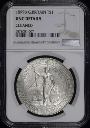 1899B British Trade Dollar NGC UNC Details