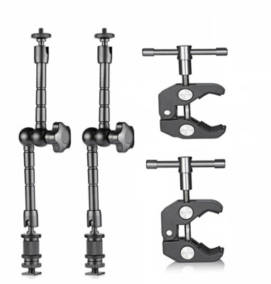 2Pcs 11 ''Zoll Reibungs-Gelenkarm mit Super-Clamp-Krabben für Kamera LED Licht