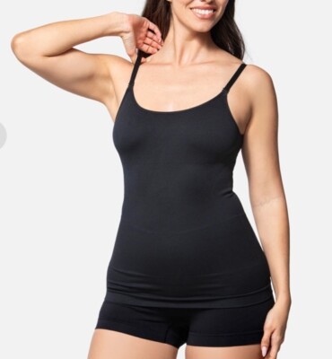 Under Control UC Women s Solid Black Adjustable Spaghetti Strap Stretchy Cami 3X