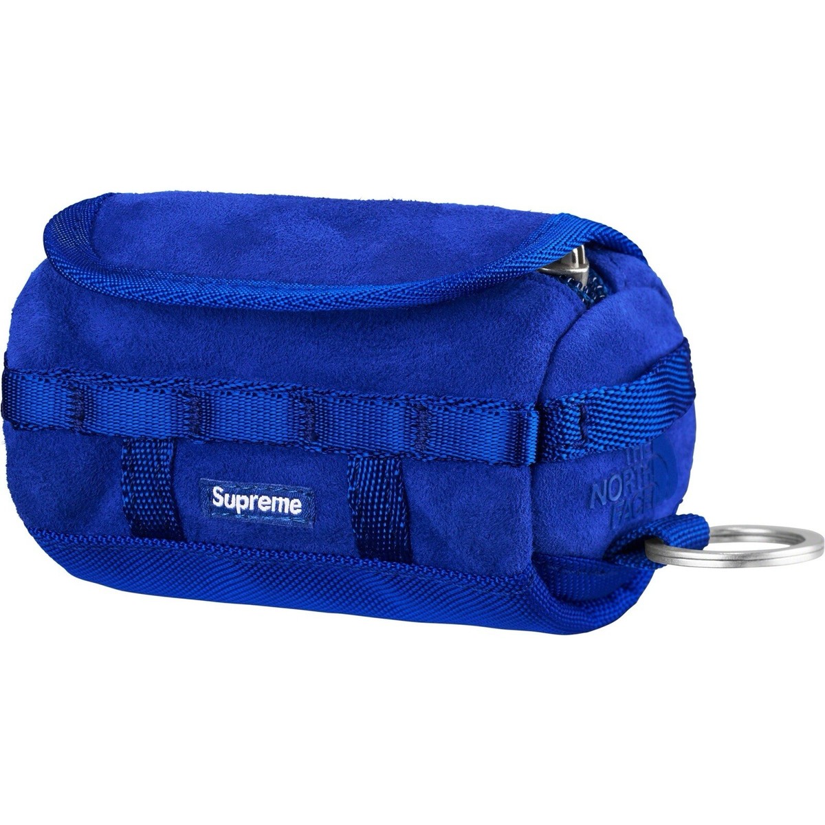 Supreme The North Face Suede Base Camp Duffle Keychain Blue FW23