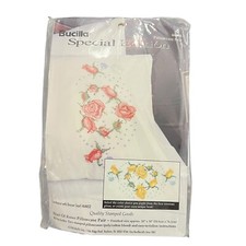 Bucilla Special Edition PILLOWCASES Heart Of Roses 64452 Stamped Cross Stitch