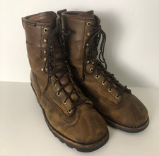 Vintage Chippewa Boots Men's Size 12 Brown Leather Waterproof Vibram Made in USA