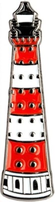 Leuchtturm Meer Seite Angeln rote Flagge Metall Emaille Pin Anstecker Revers