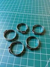 5 Pieces Stainless Steel Single Ear Hose Clamps Size 1" or 27.1 mm (5-pack)