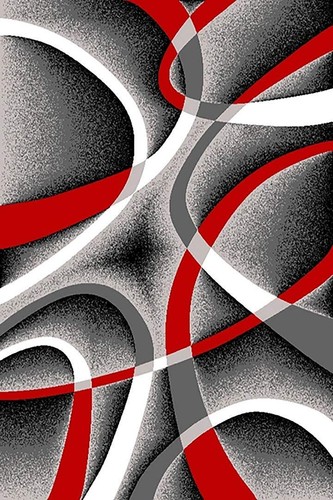 Premium Carved Modern Contemporary Abstract Rug 2305 Red Gray 2'2''x7'4'' - Picture 9 of 9