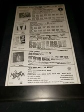 Cyndi Lauper/Reo Speedwagon/Madam X Rare Original Radio Promo Poster Ad Framed