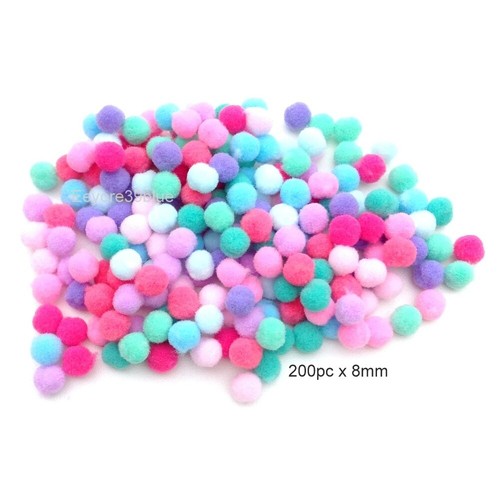 POM POMS Pastel Colours Plush Soft Balls 8mm 10mm 15mm 20mm or ALL Sizes Mixed - Picture 4 of 10