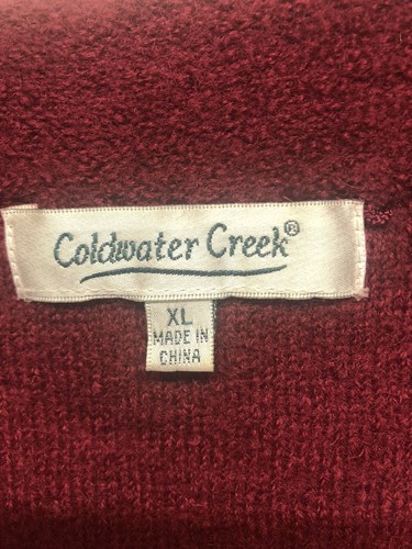 COLDWATER CREEK Women's Red Wool Embroidered Floral Vest Size XL - Picture 2 of 4