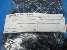 (100) ILLINOIS CAPACITOR Radial Electrolytic Capacitors: 68uF 63V (105ºC)