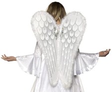 Adult Costume Wings with Glitter  Feather Trim