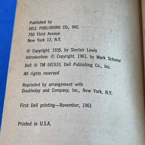 Vtg Novel- It Can't Happen Here by Sinclair Lewis - 1961 Dell Paperback - Imagen 8 de 8