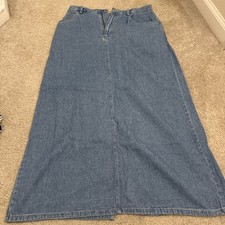 Crazy Horse women's 10 wash blue jean denim maxi skirt Ralph Lauren style