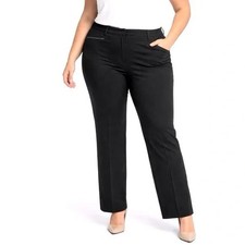 NYDJ Women Pants Size 24W Black Stretch Knit Slimming Straight Trouser New