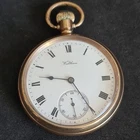 Antique gold plated gents Waltham Traveler Pocket Watch Working c1910 ref4447