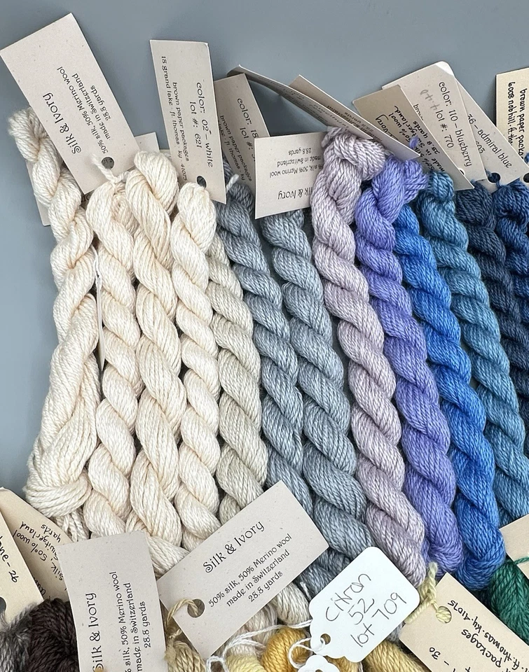 52 Skein Lot Silk & Ivory Needlepoint Thread Silk and Merino Wool Blend - Image 2 of 4