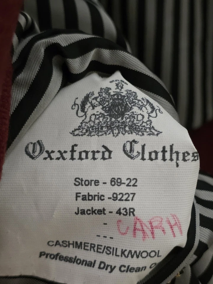 Blazer de lana de seda cachemir OXXFORD CLOTHES para hombre 43S espiga oxidada forrado 1/4 Foto 4 de 4