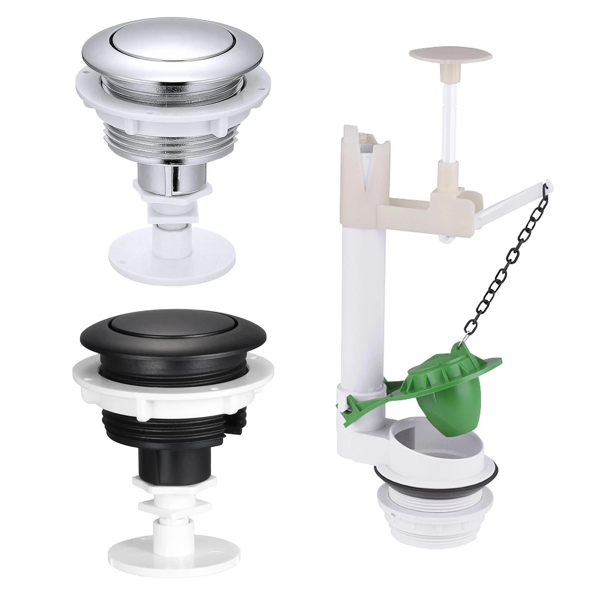 Pezzi da 38 mm, valvola per serbatoio dell'acqua elettrolitica con pulsante a testa rotonda per WC a doppio scarico, accessorio per WC | Leroy Merlin