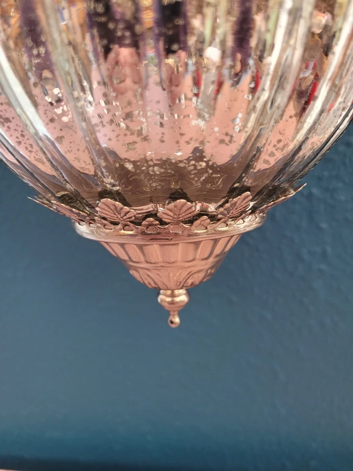 Windlicht Marokko Deko zum Hängen aus Glas Metall silber 16x11 cm orientalisch - Bild 3 von 4