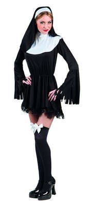 83817 Costume Set Sexy Nun, Black and White, Size M, Short Dress and Hood, K...
