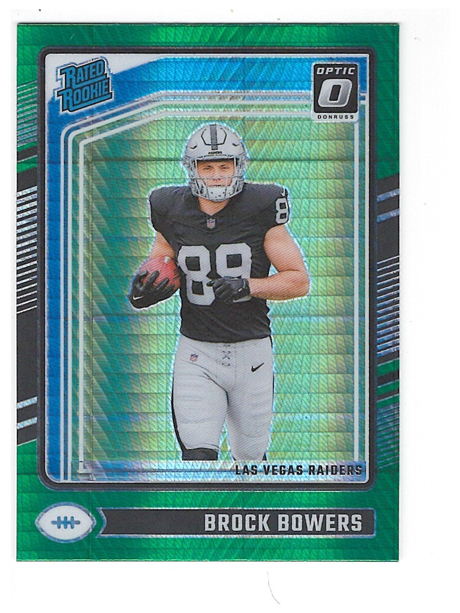 2024 Donruss Optic Brock Bowers Green Hyper Rated Rookie #215 Raiders