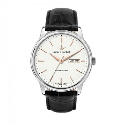Herrenuhr Automatik Lucien Rochat Iconic R0421116009 Leder Schwarz Weiß