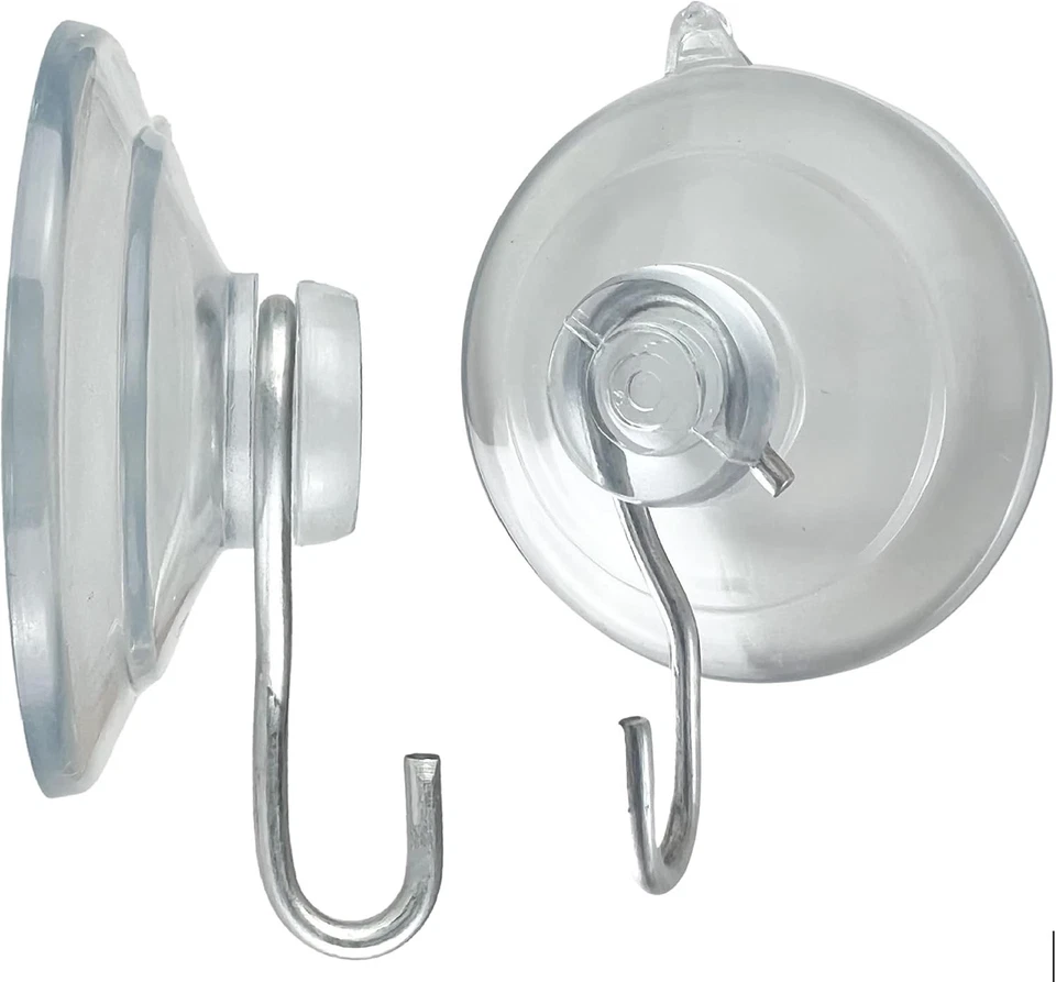 12 Pcs Suction Cup Hooks 1.2" Heavy Duty Clear Window Wall Hangers Bathroom USA - Image 4 of 4