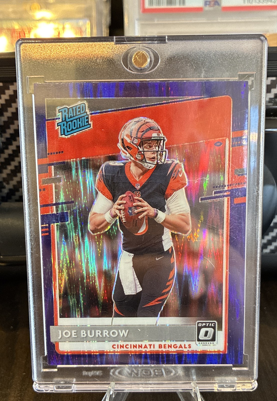 2020 Panini Donruss Optic - Rated Rookie Joe Burrow #151 Purple Shock Prizm (RC)