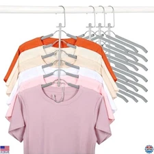 TOPIA 4 Pack Clothes Hangers, 6 Tier Space Saving Foam Padded No Slip Organizers