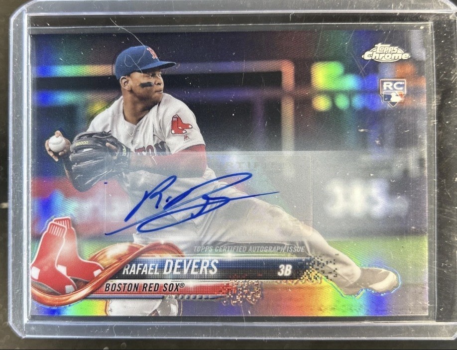 2018 Topps Chrome Update Rafael Devers Rookie Auto #HMT23