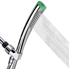 Thermometer Handheld Shower Heads, Water Powered Light to Display Fahrenheit,...