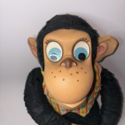 希少、レトロ、TALKING CHIMP BANANA TREE Vintage Mattel Chester O'Chimp Pull String Talking Monkey Plush