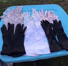 Women's Nylon Gloves Tailored Look, Vintage 50 60 Opera Occasion Lot 6 