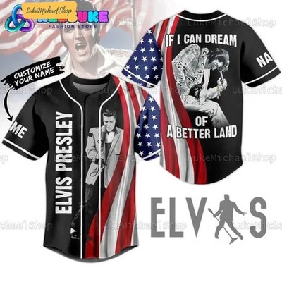 Happy Independence Day King Of Rock n Roll Patriotic Flag Baseball Jersey