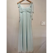 NWT Azazie Lizet Sweetheart Neck Chiffon A-Line Bridesmaid Dress Sea Glass US A2