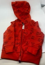 Carters 3 Months Boys Red Zip Up Hoodie Months  Child Of Mine Construction Cute