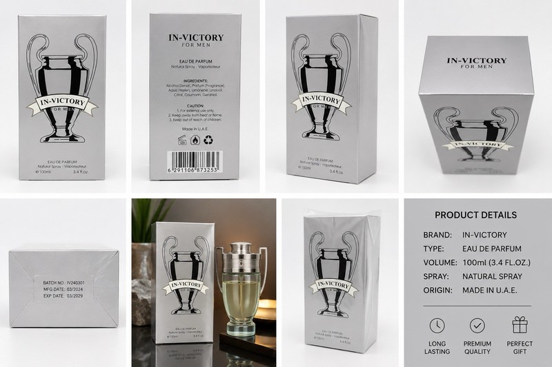 IN-VICTORY For Men Eau de Parfum Spray 3.4 fl oz Regular Size Long Lasting