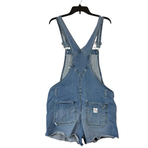 Vintage UnionBay Blue Denim Shortalls Overalls 90’s y2k Grunge Women’s Sz Large - Picture 8 of 9